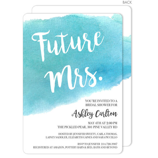 Blue Big Swash Invitations
